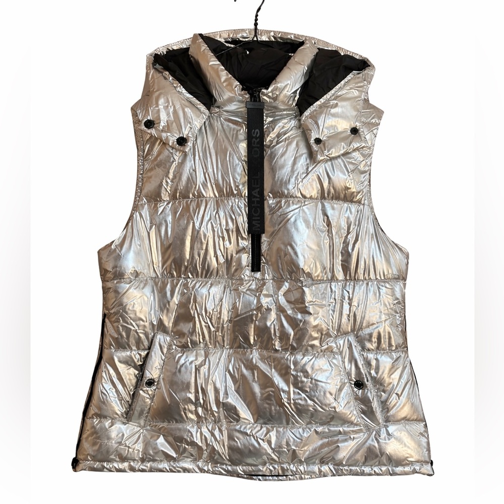 Michael Kors Metallic Puffer Vest L